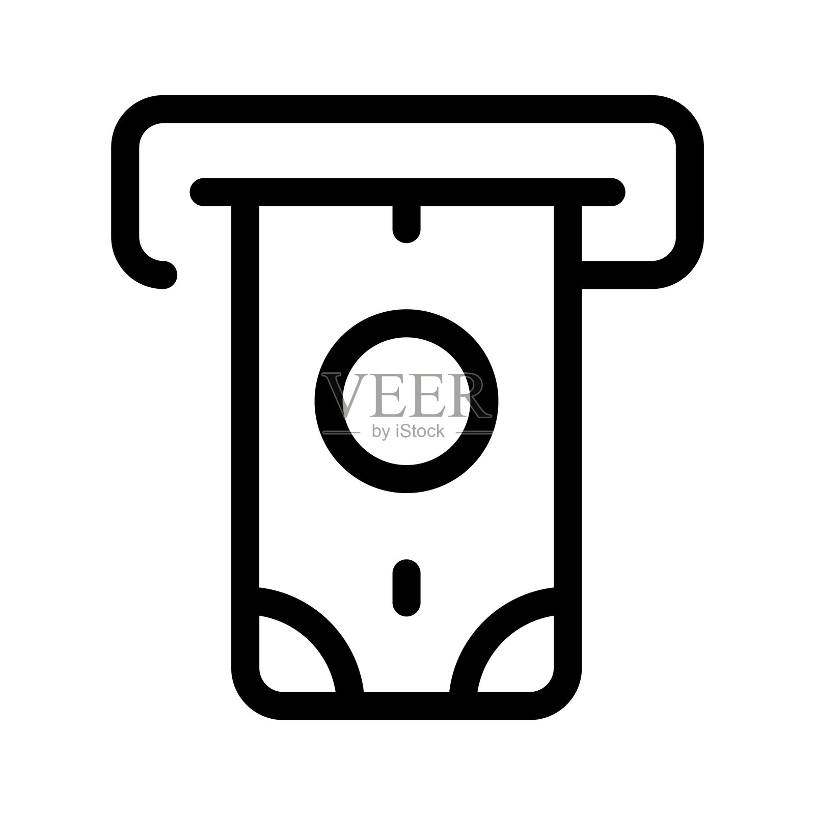 一个自动取款机插槽，象征着现金提取或交易插画图片素材