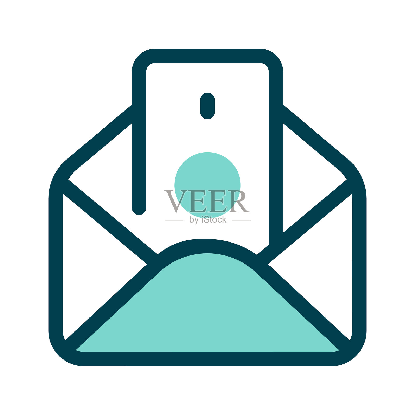 一个装有一美元的信封，象征着支付或交易插画图片素材