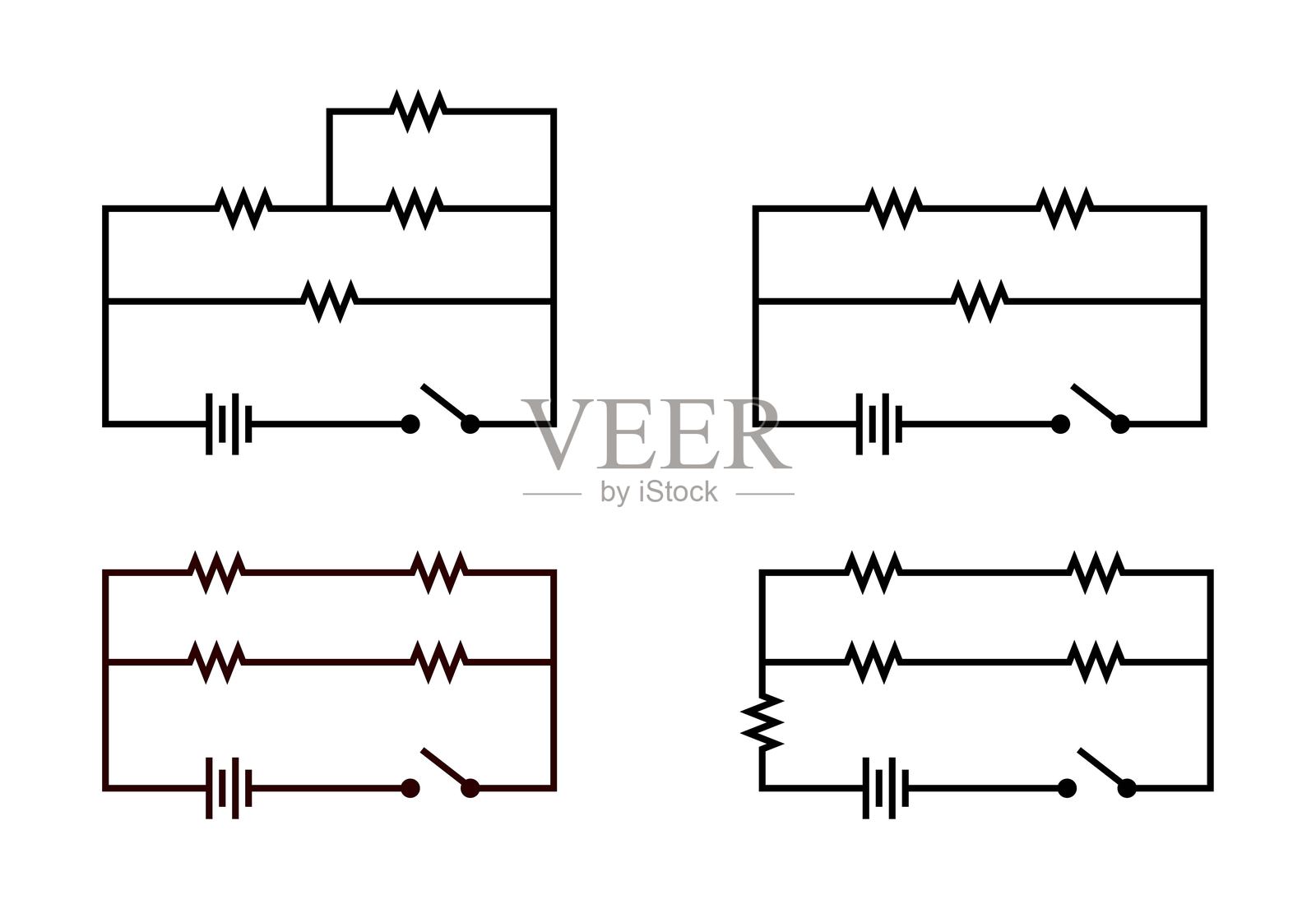 白色背景上的组合电路矢量插图。插画图片素材