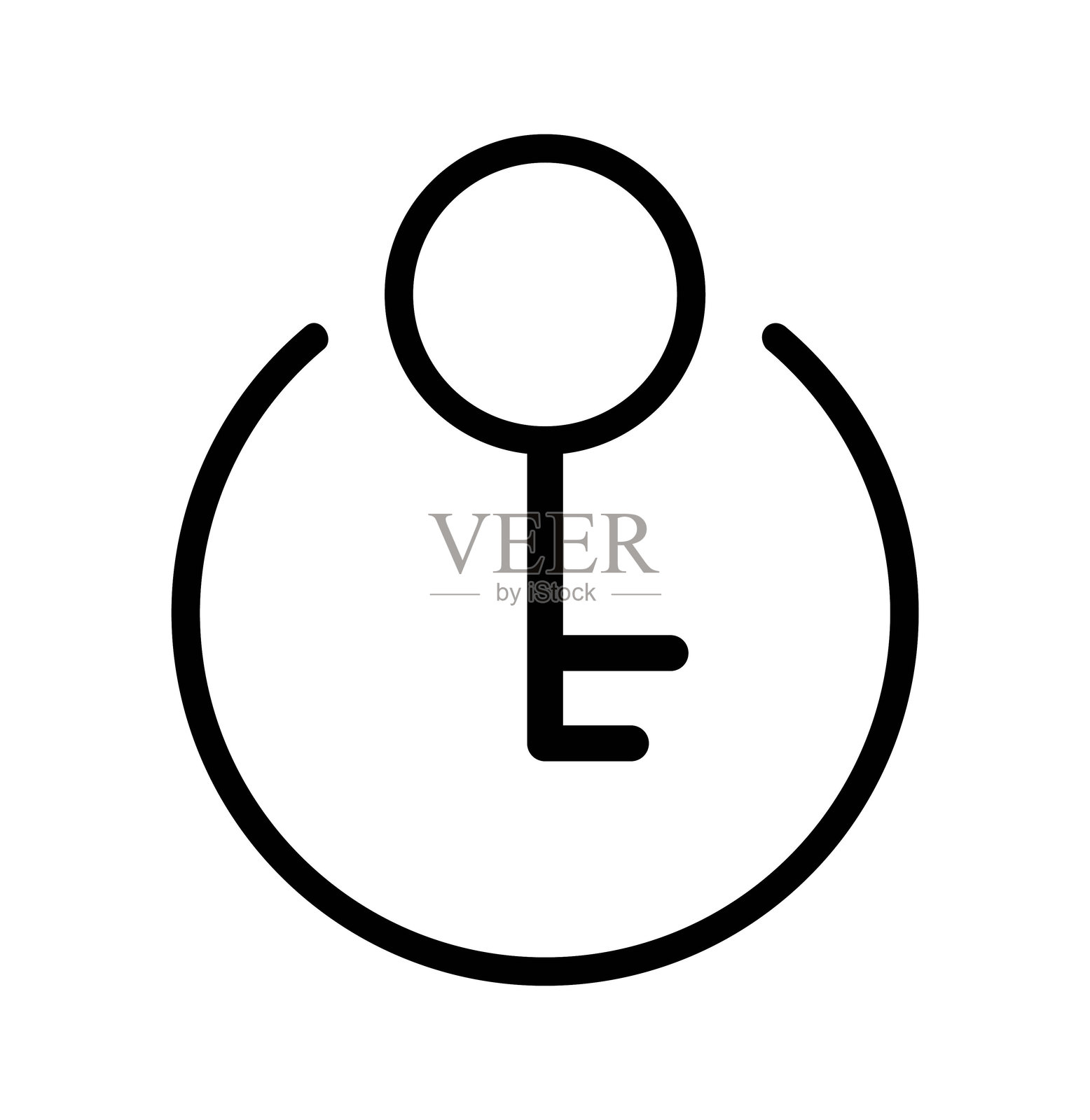 白色背景上的钥匙访问图标的矢量插图。插画图片素材