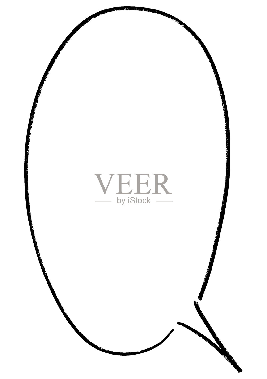 圆形手写对话框框架，粗线条插画图片素材