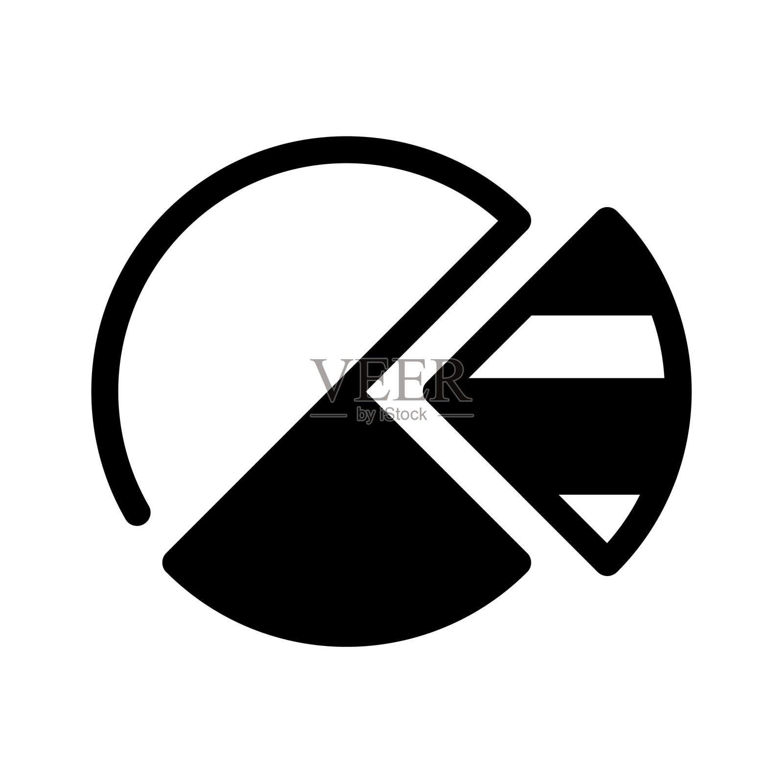 饼图，代表数据可视化和商业洞察插画图片素材