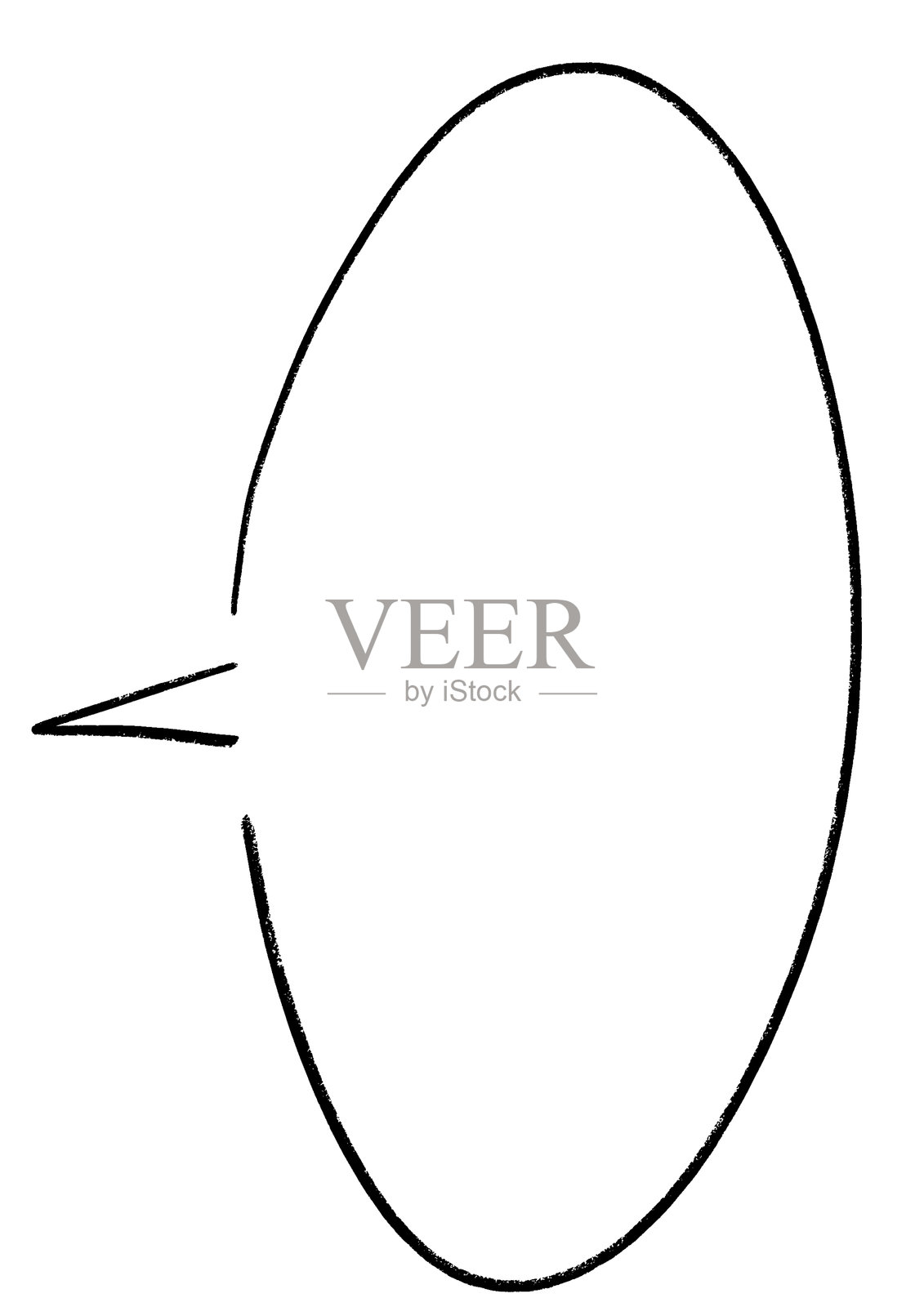 圆形手写的对话气泡框，粗线条插画图片素材