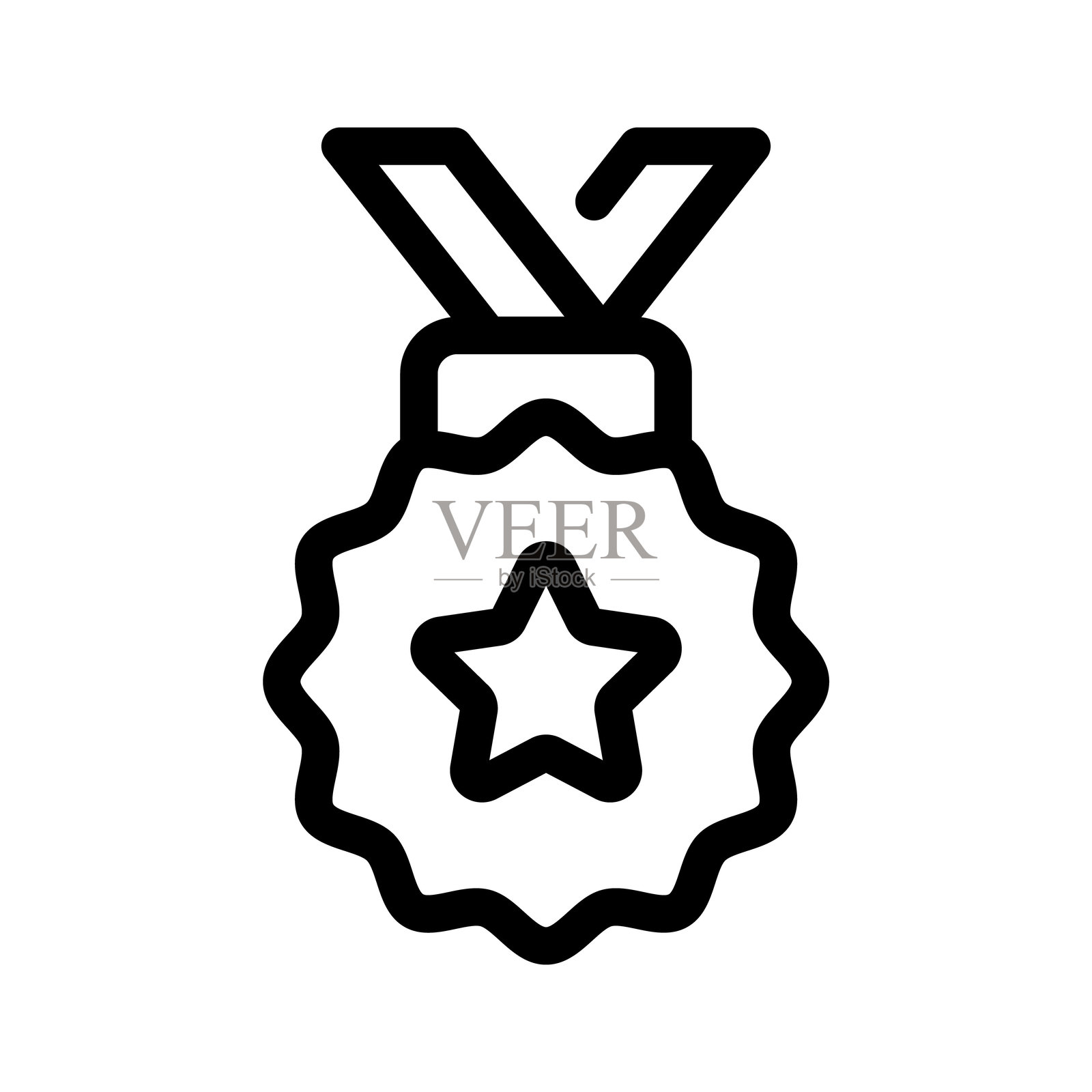 获取这个现代风格的成就奖牌图标插画图片素材