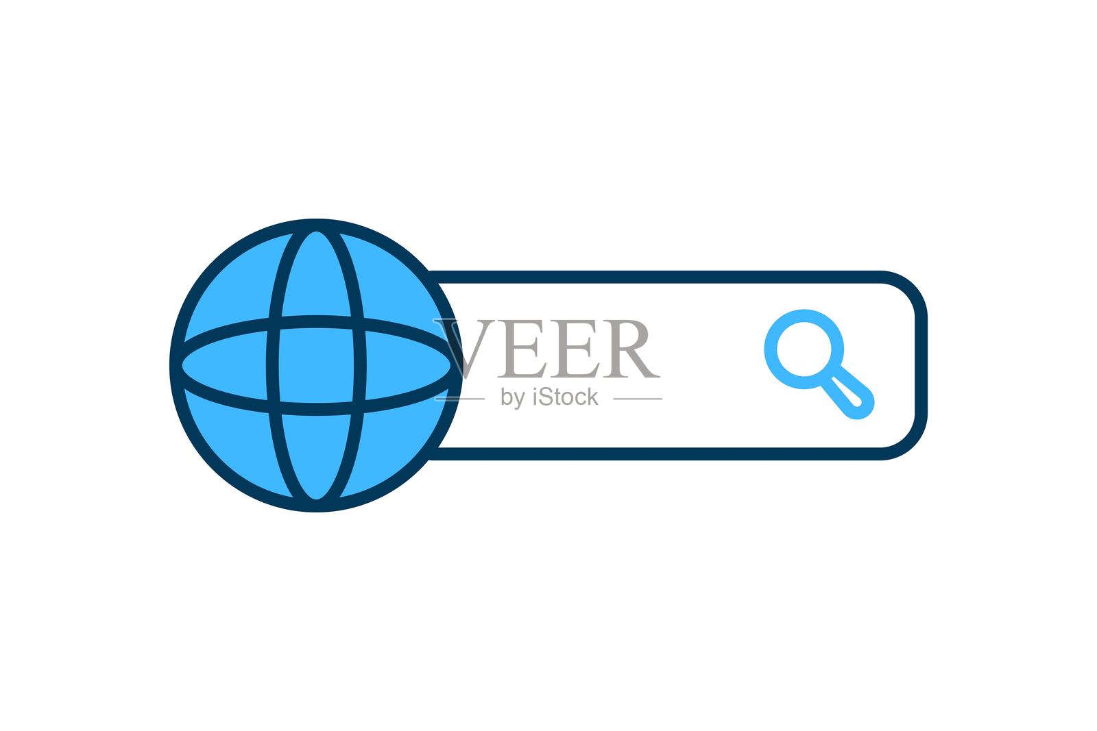 网页搜索图标。与搜索相关的图标，适用于网站、应用程序、用户界面和可打印材料。扁平线条图标风格，简单的矢量设计，可编辑。插画图片素材