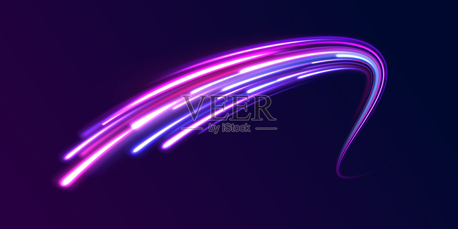 彗星霓虹线插画图片素材