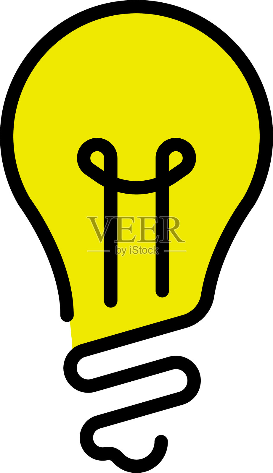 灯泡线条图标矢量，独立于白色背景。创意标志，解决方案，思考概念。照明电灯，电力，闪耀，光亮。平面风格适用于图形设计、标志、网站、用户界面。插画图片素材