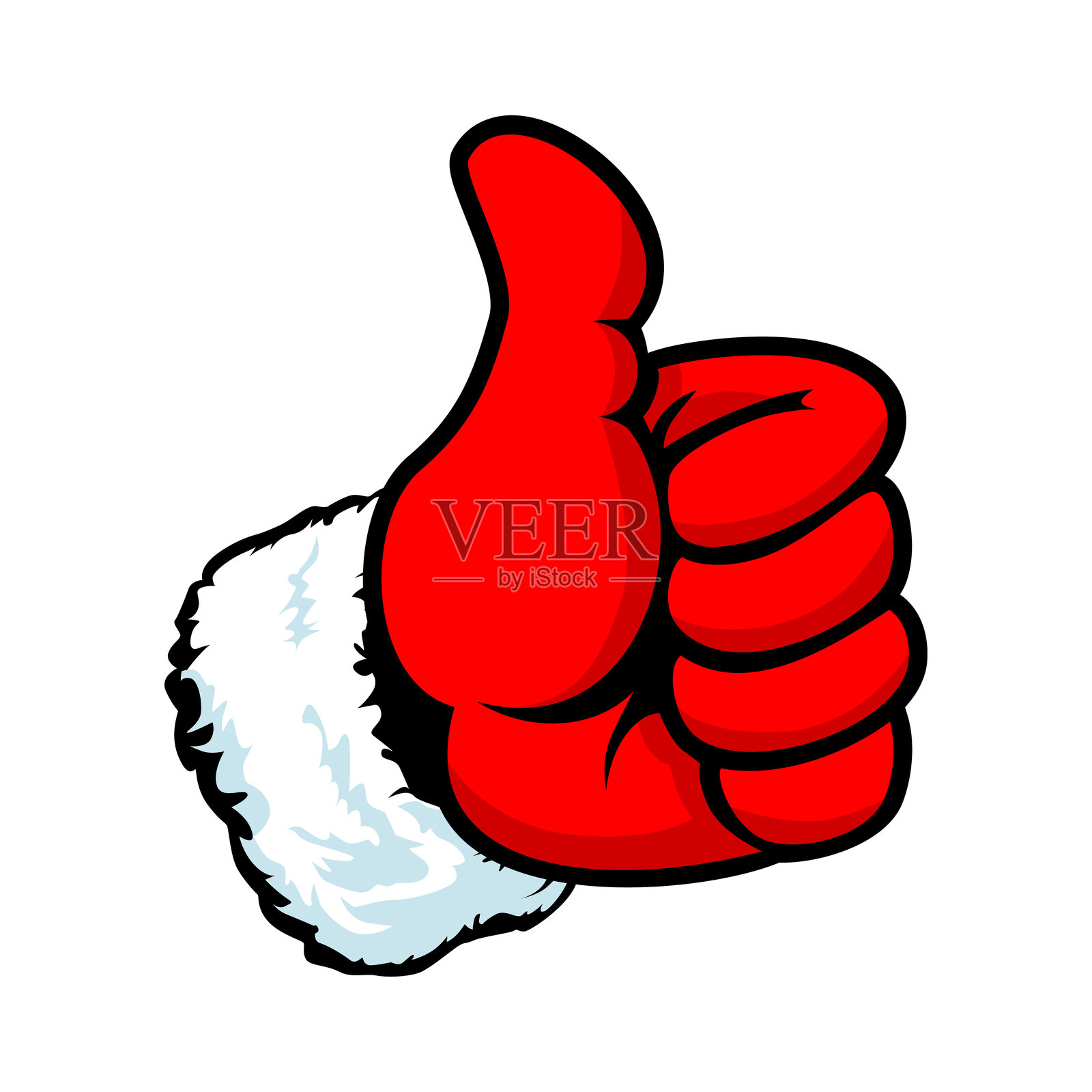 圣诞老人用手做出点赞的手势插画图片素材