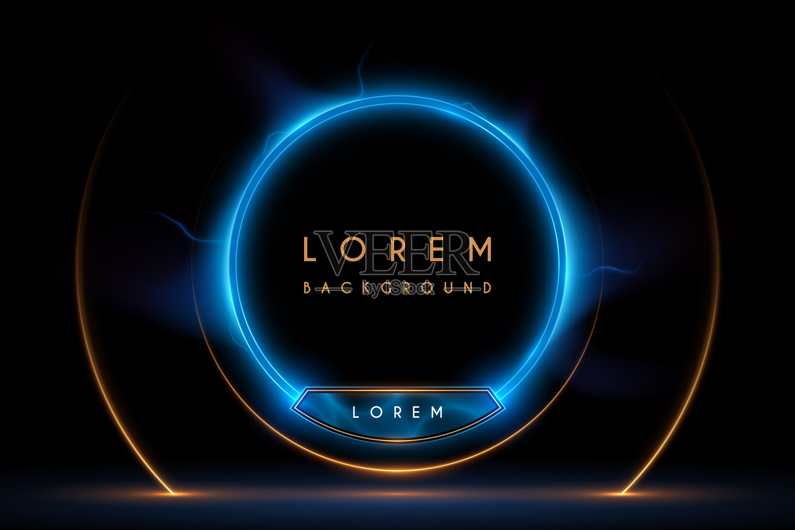 带按钮的圆形灯框插画图片素材