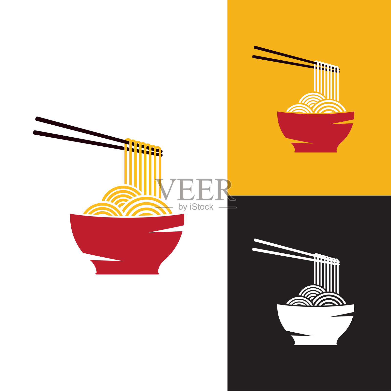 面条食品标志符号插图设计模板插画图片素材