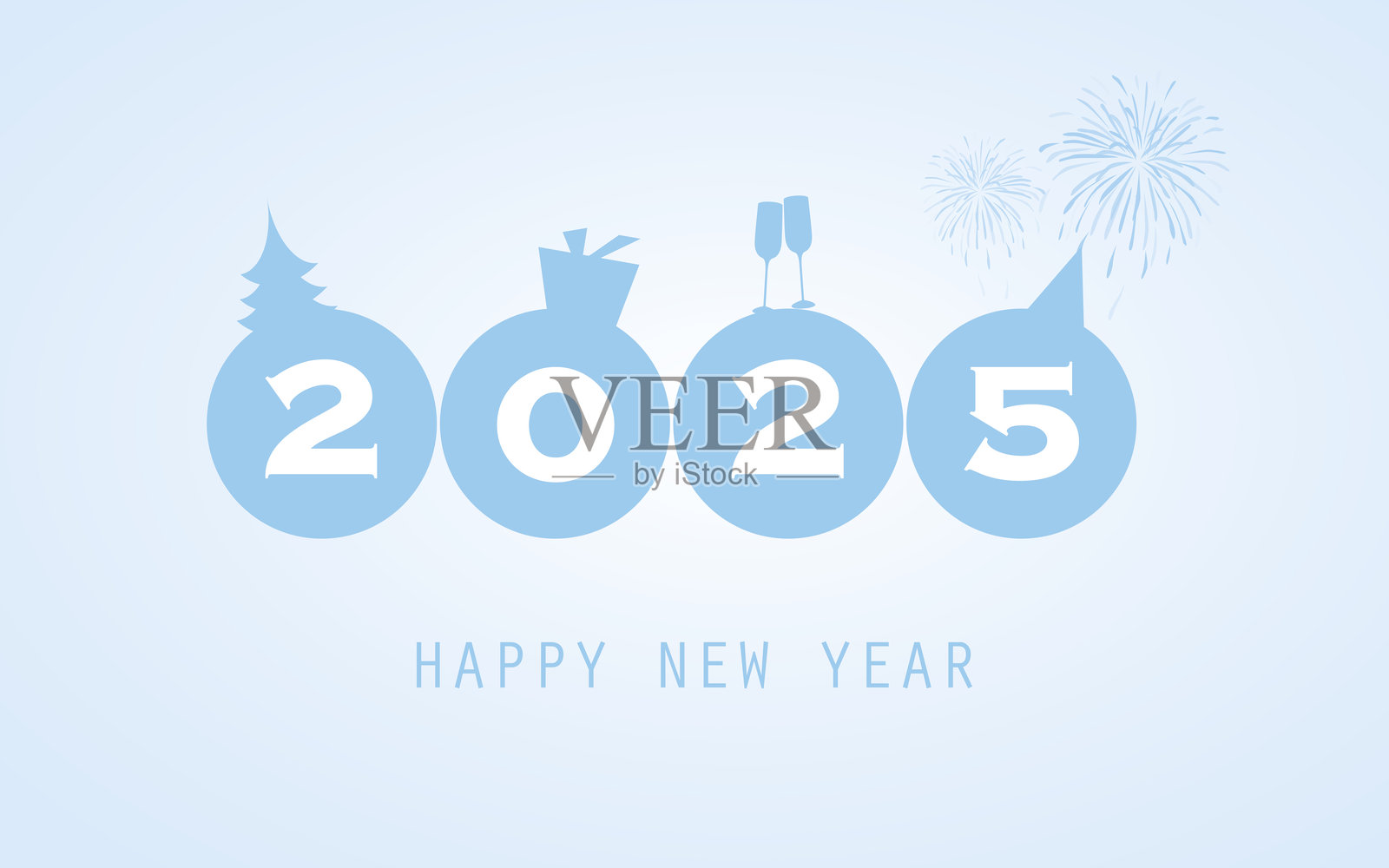 新年贺卡背景 - 2025插画图片素材