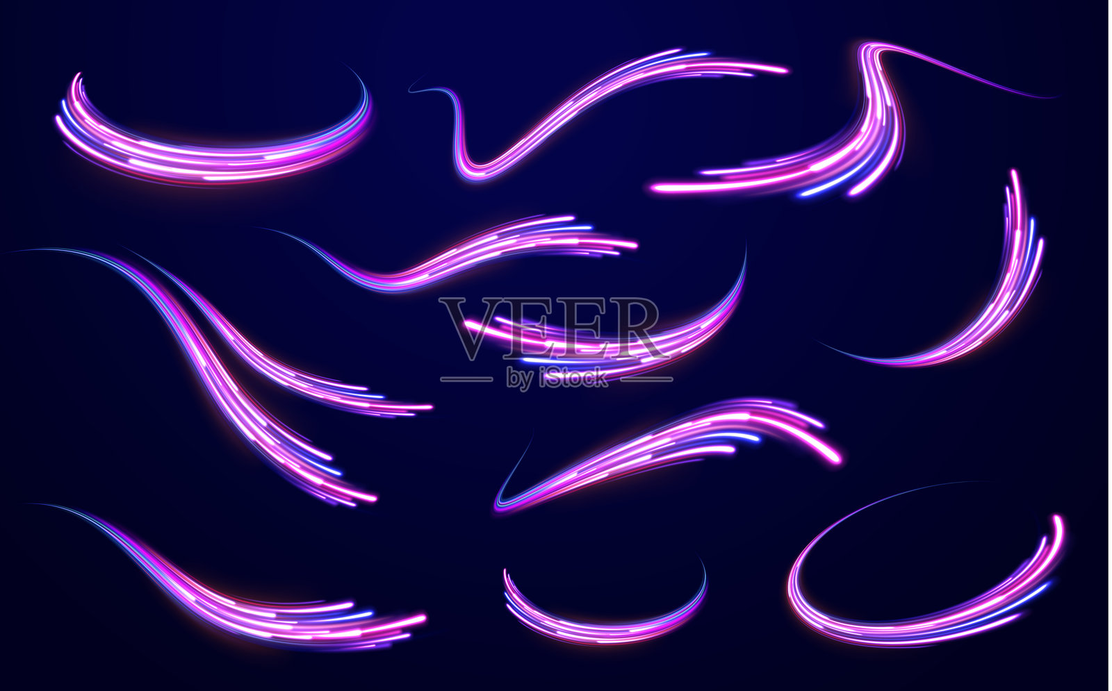 彗星霓虹线插画图片素材