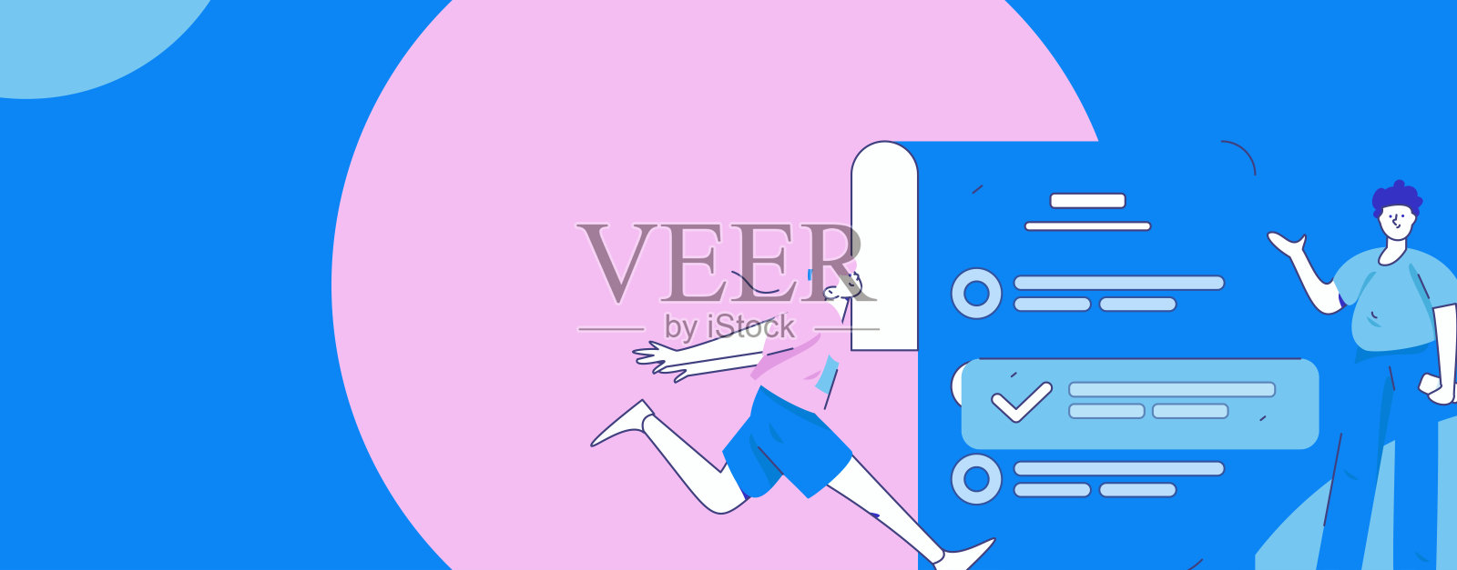 邀请朋友进行问卷调查的扁平矢量概念手绘插图插画图片素材