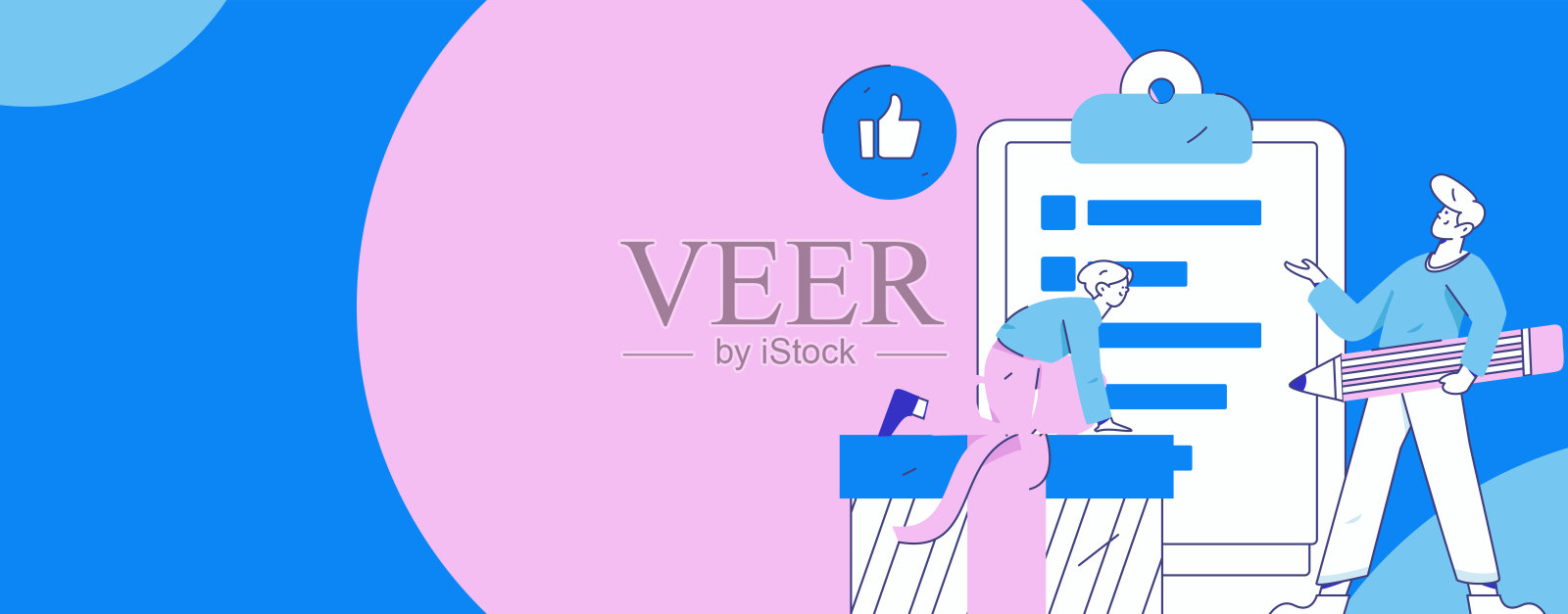 邀请朋友进行问卷调查的扁平矢量概念手绘插图插画图片素材