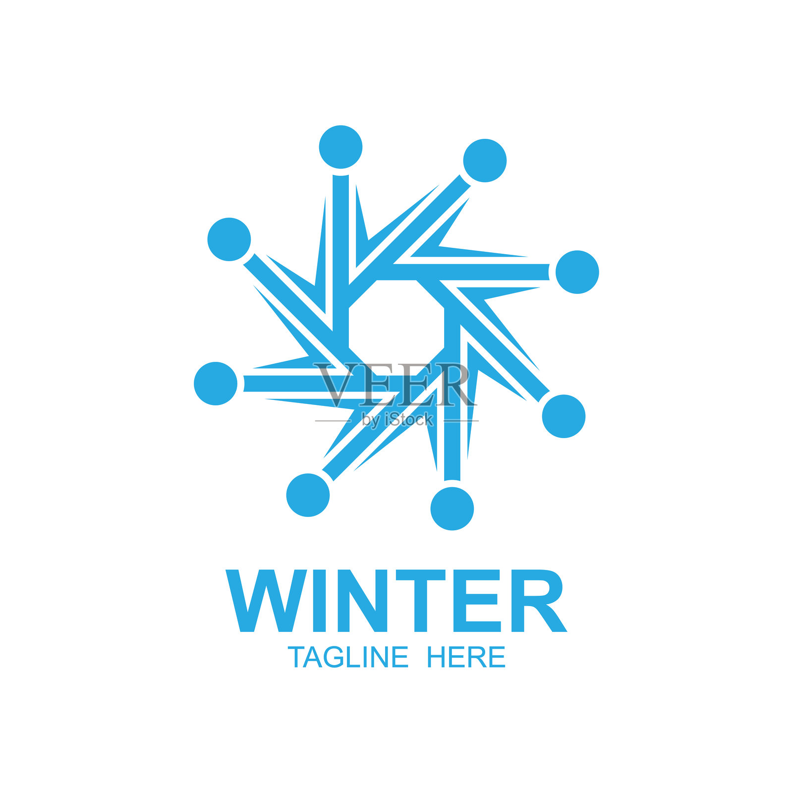 雪花标志矢量图插画图片素材