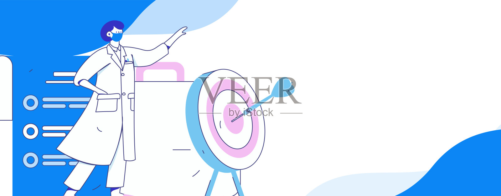 医生检查病人的扁平矢量概念手绘插图插画图片素材