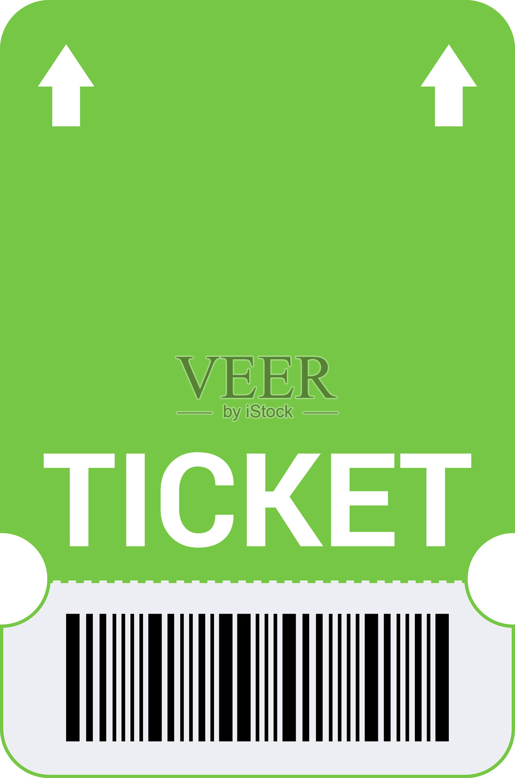 白色背景上的旅行交通票据，带有条形码。交通图标。矢量插图。插画图片素材