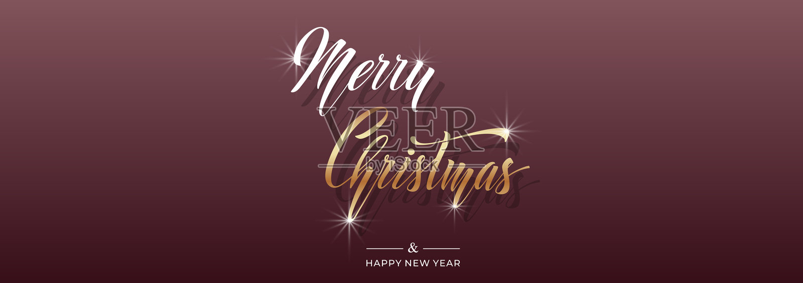 圣诞快乐和新年快乐的手写书法。节日插图元素。祝贺的排版元素。插画图片素材