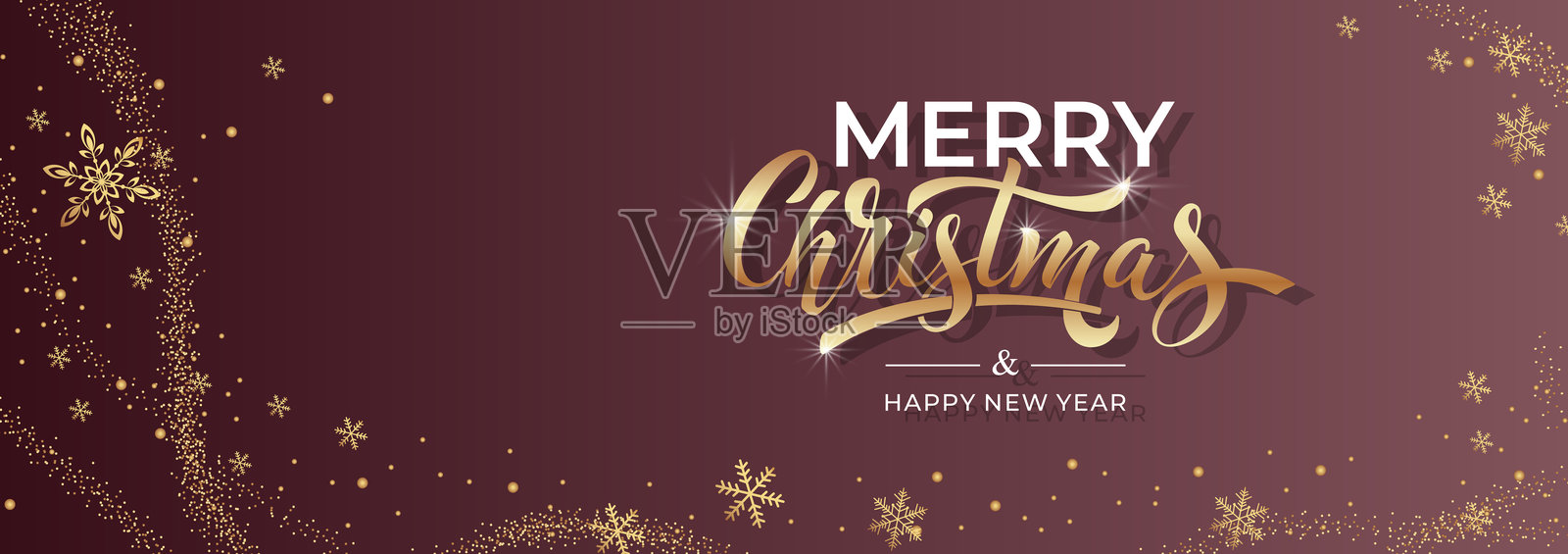 圣诞快乐和新年快乐的手写书法。矢量节日插图元素。祝贺的排版元素。插画图片素材