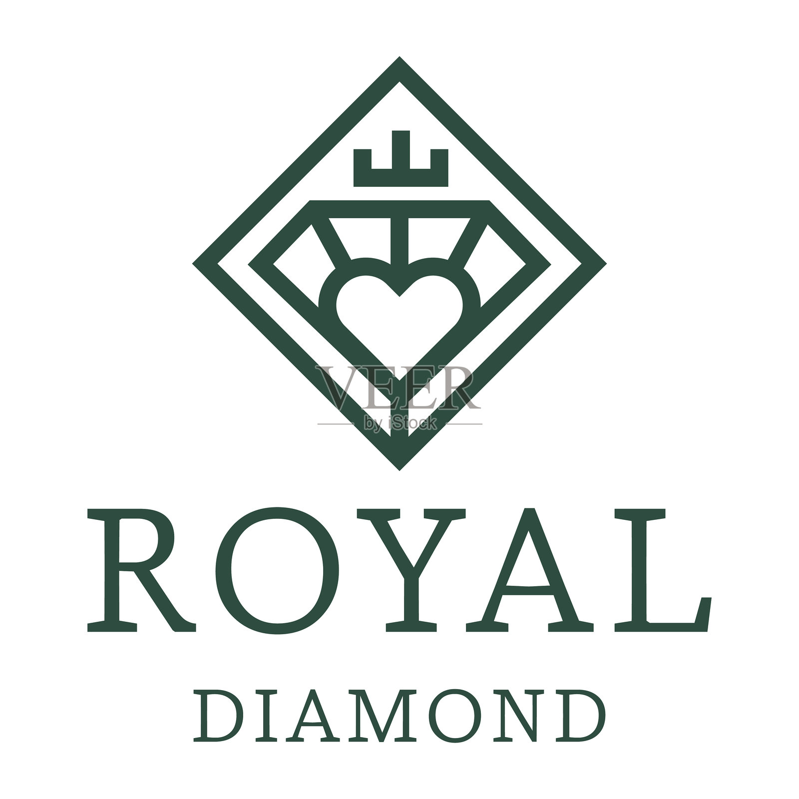 皇家钻石扁平极简设计插画图片素材