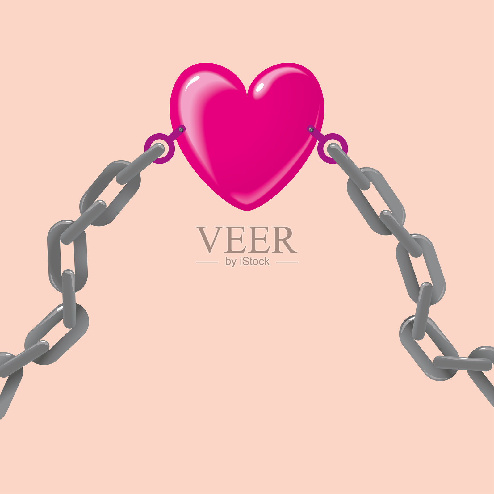 心爱之心保持断裂的链条插画图片素材