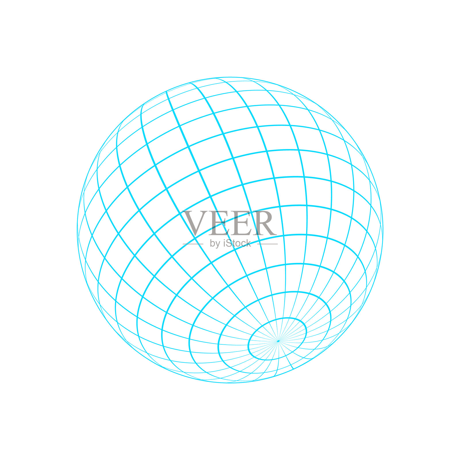 几何3D线框地球仪插画图片素材