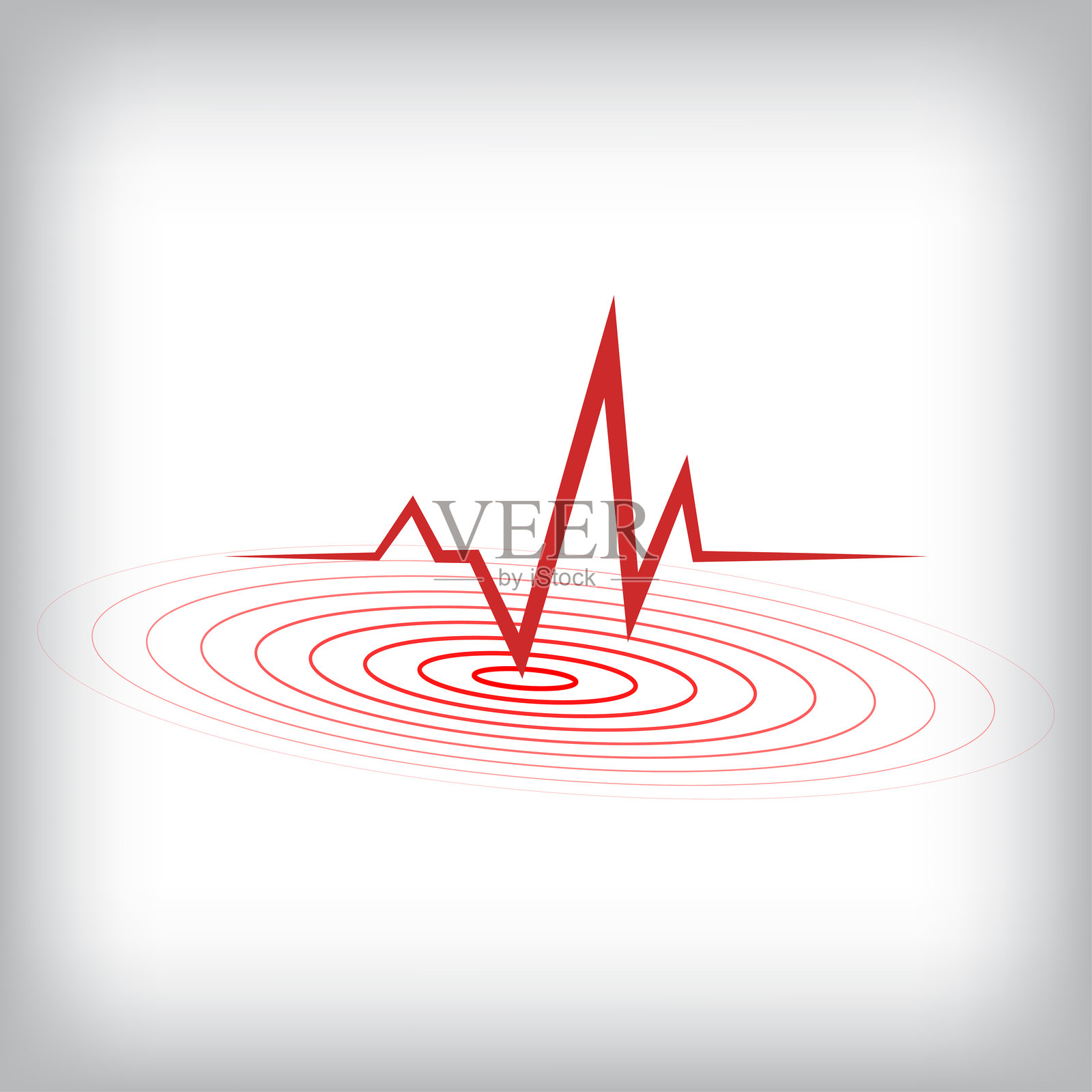 水平地震线和放射线。插画图片素材