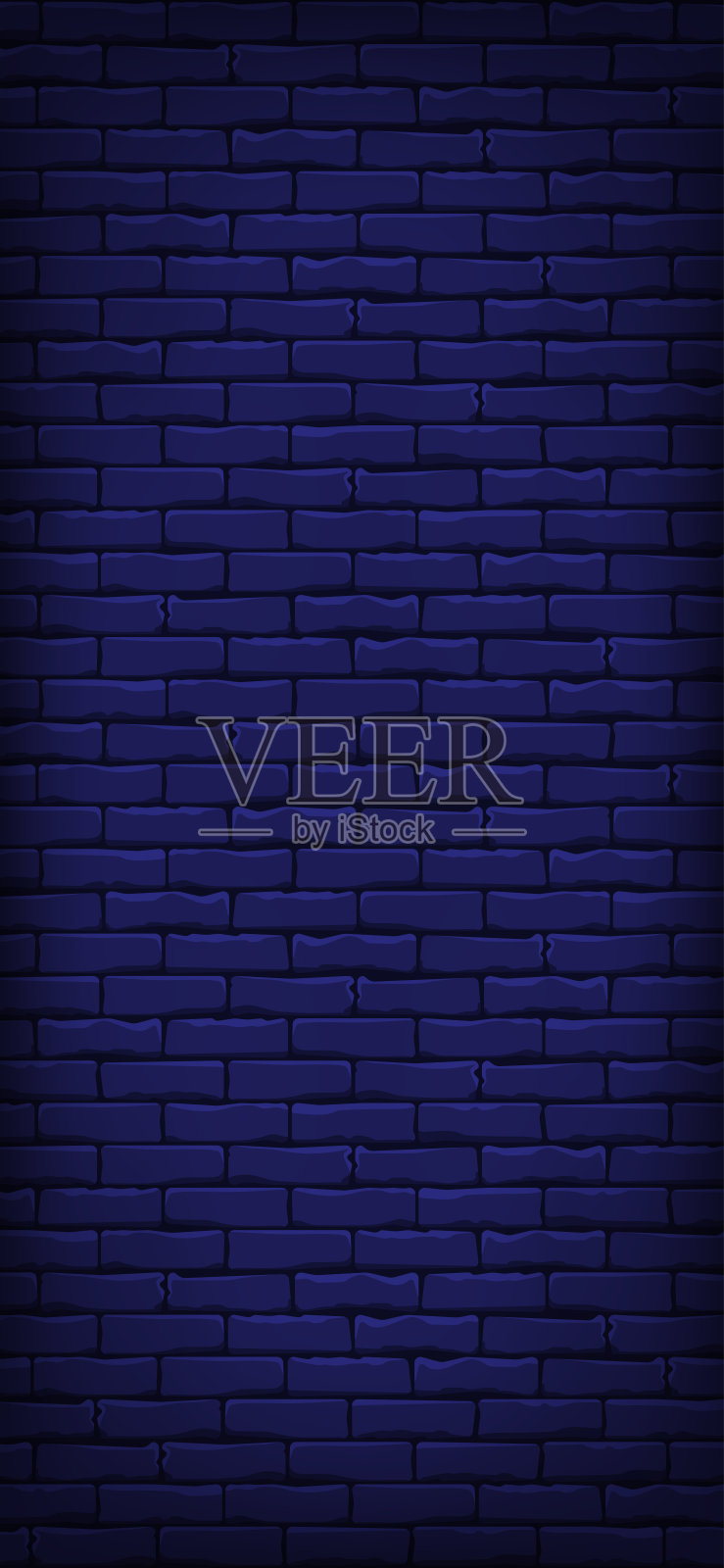 深蓝色垂直砖墙，适合手机背景使用插画图片素材