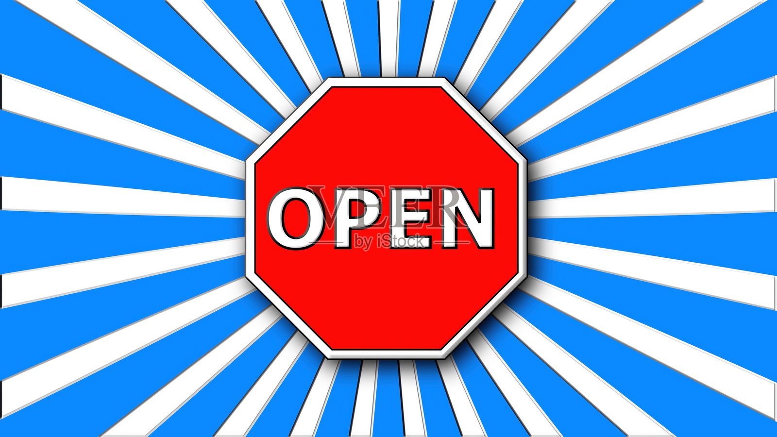 3D渲染的开放标志照片摄影图片