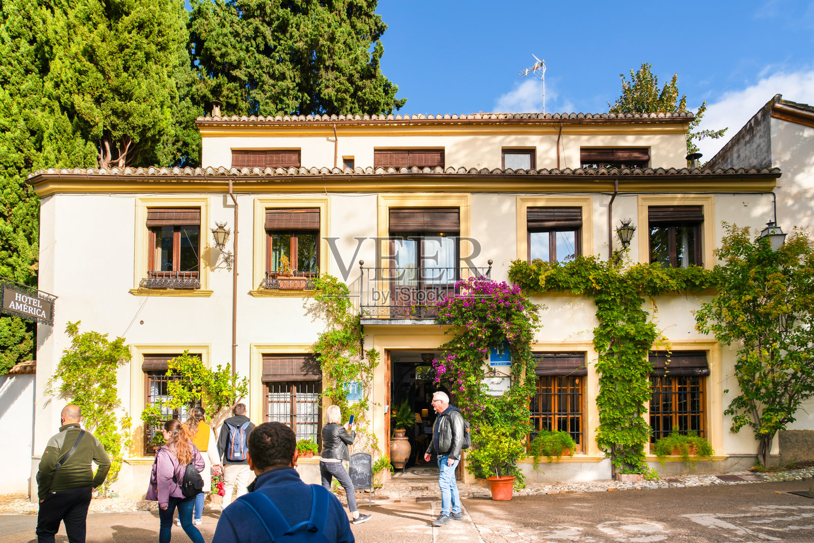 阿罕布拉宫的美洲酒店建筑外观照片摄影图片