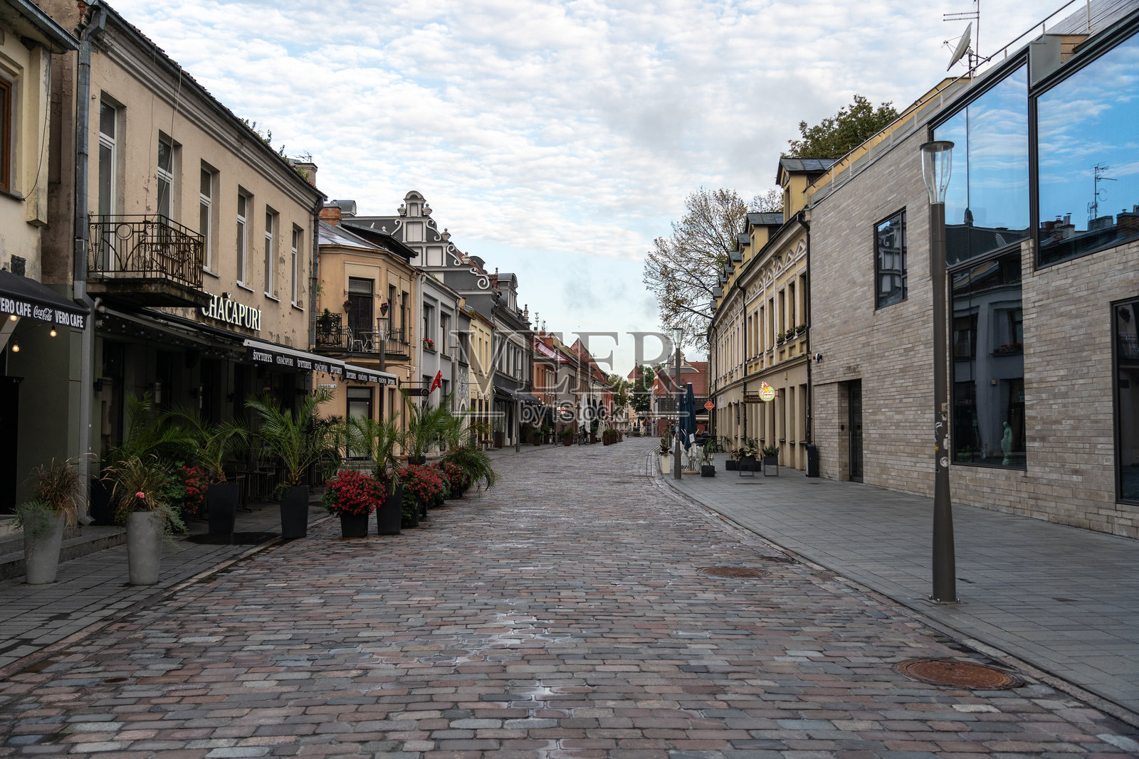 考纳斯的老城区，历史建筑，老城区的旅游中心，编辑图片照片摄影图片