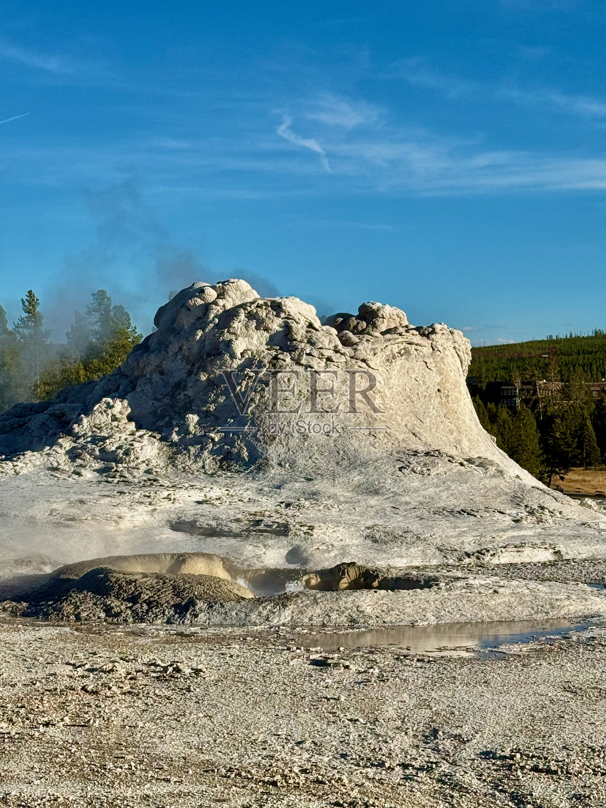 黄石国家公园的上间歇泉盆地照片摄影图片
