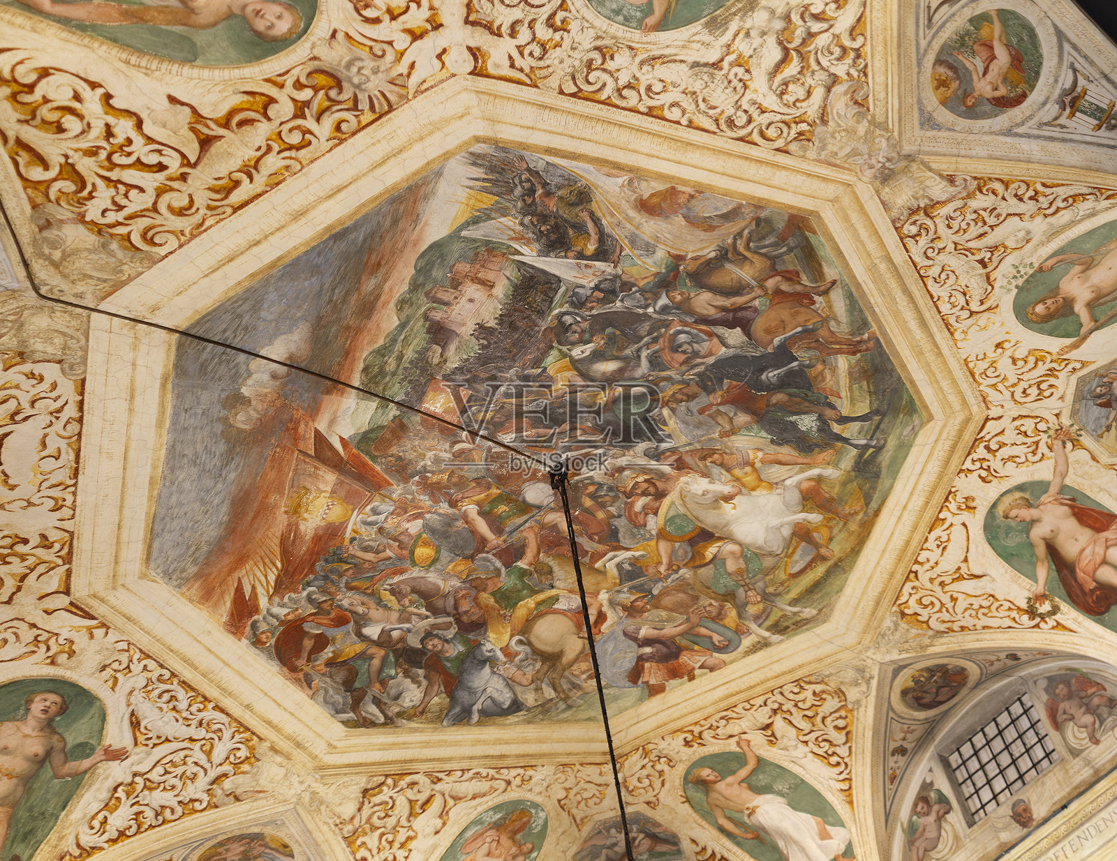 热那亚安杰洛·乔瓦尼·斯皮诺拉宫的天花板细节照片摄影图片