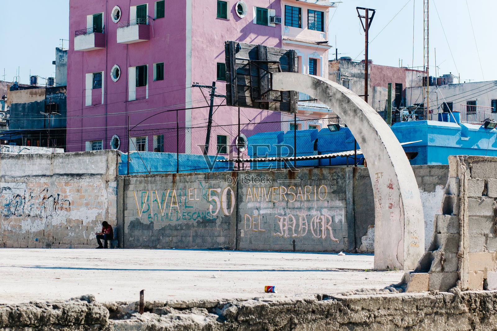 古巴：哈瓦那篮球场照片摄影图片
