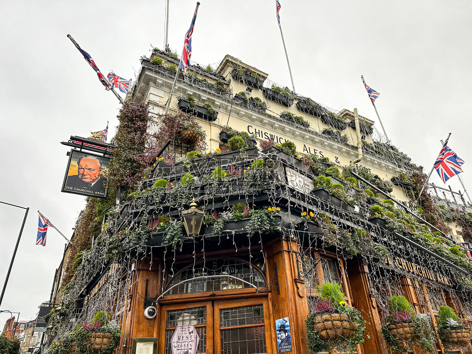 伦敦诺丁山的丘吉尔酒吧照片摄影图片