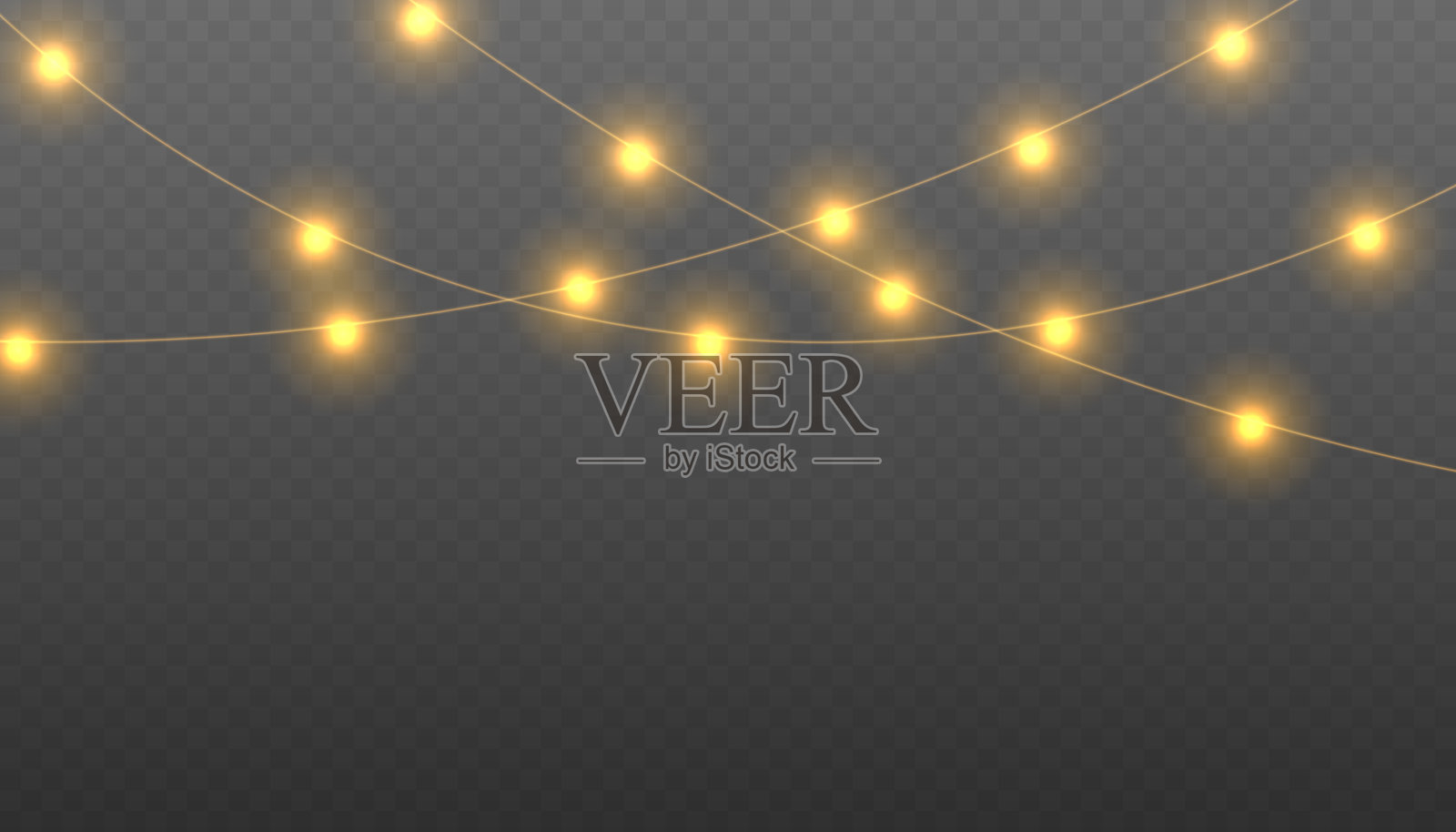 圣诞灯光 PNG插画图片素材