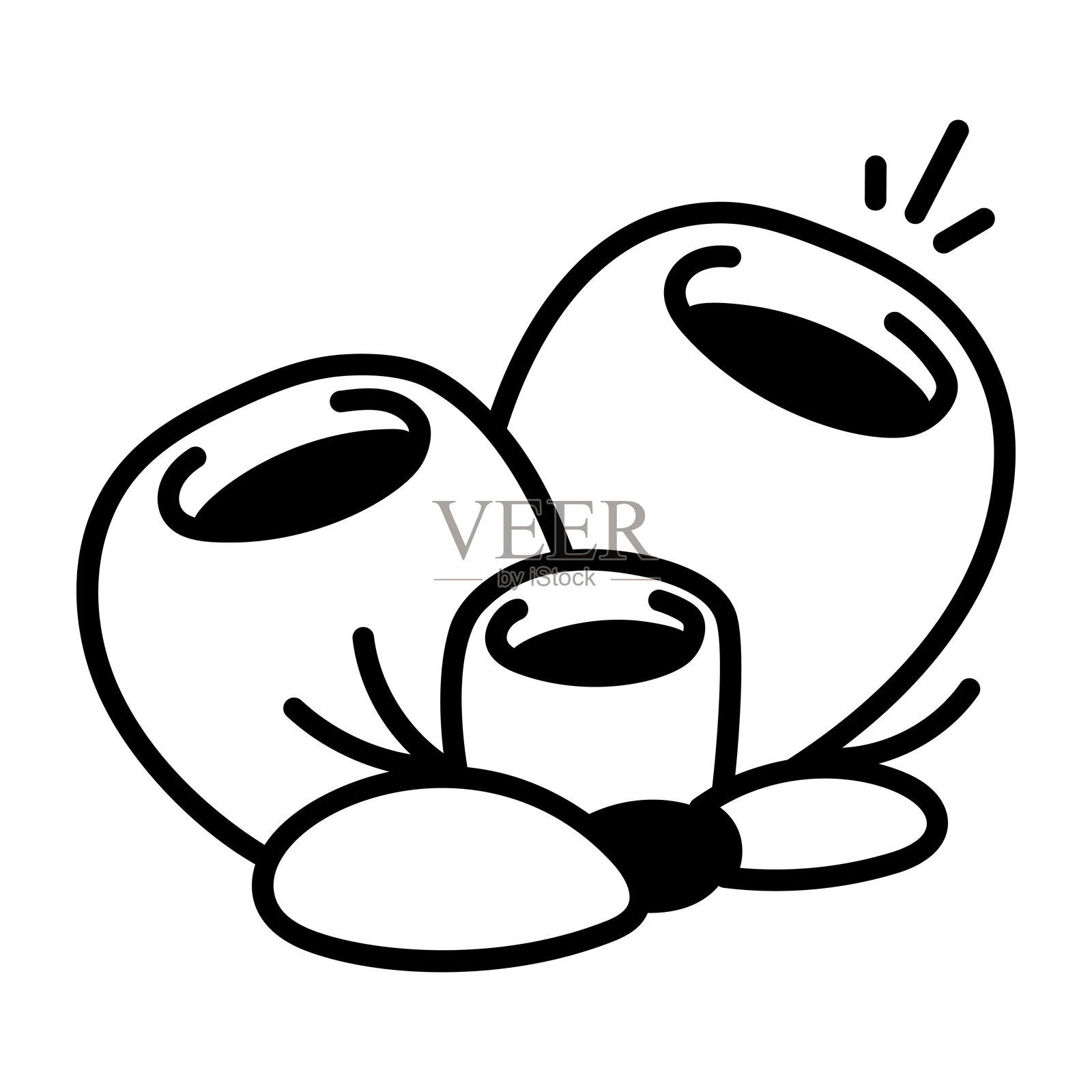 手绘的海洋植物图标插画图片素材