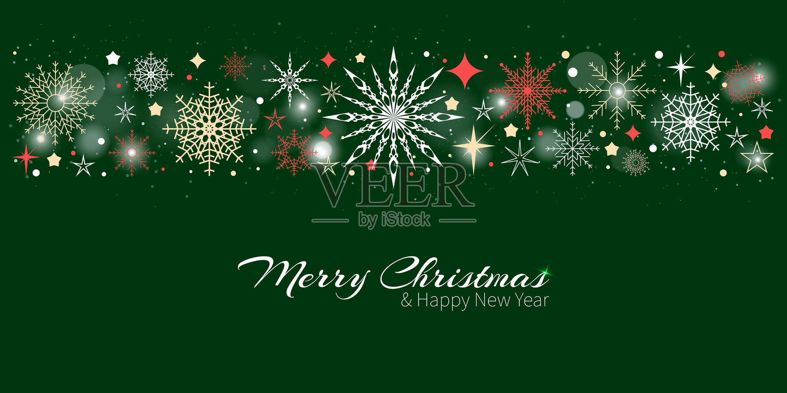 圣诞边框与祝福。带有雪花的节日贺卡插画图片素材