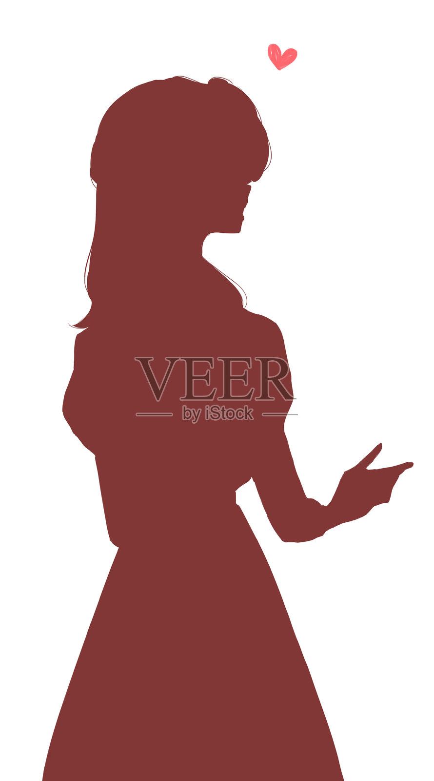 站立女性的剪影插画图片素材