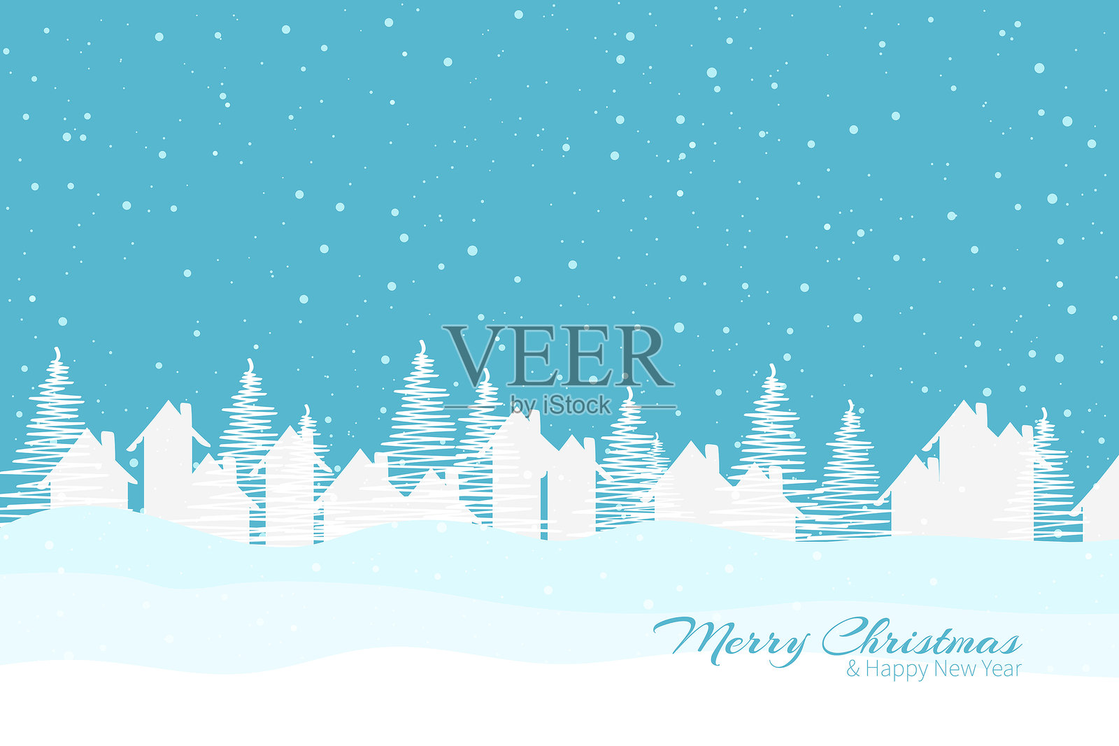 圣诞快乐和新年快乐贺卡插画图片素材