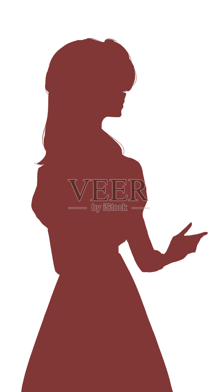 站立女性的剪影插画图片素材