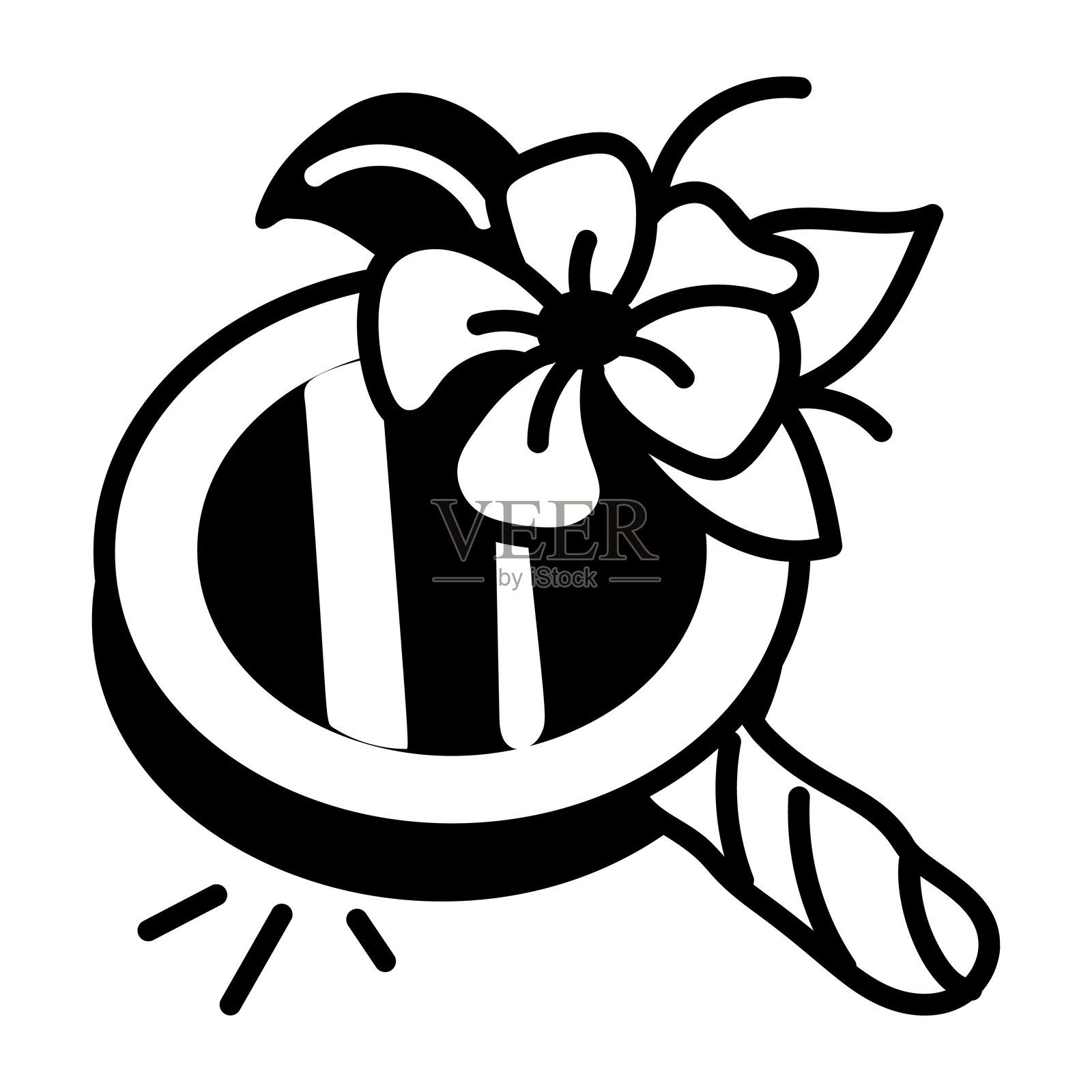 一幅花卉手镜的草图图标插画图片素材