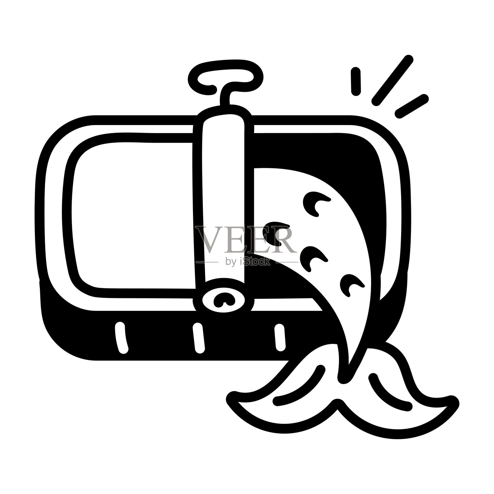 手绘的罐装鱼食图标插画图片素材