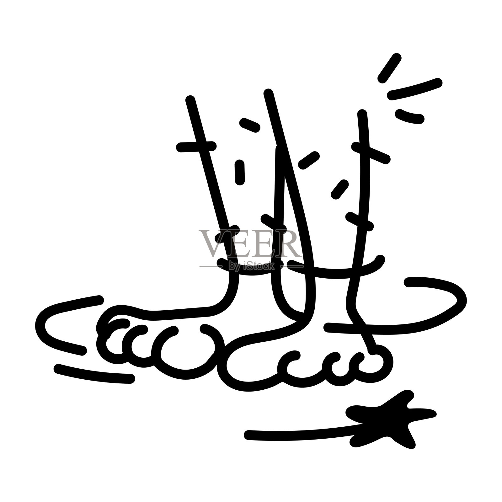 手绘风格的赤脚图标插画图片素材