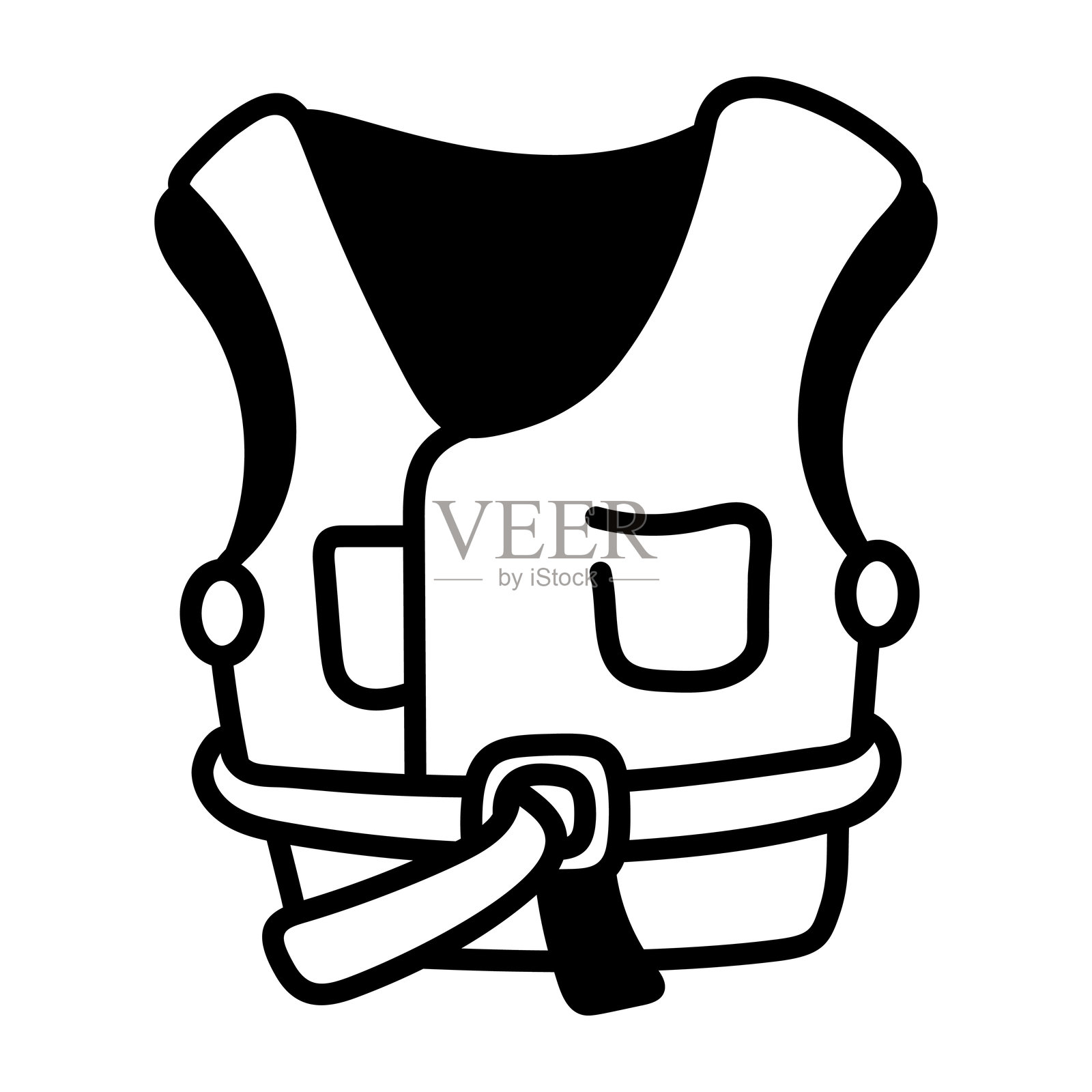 手绘的救生衣图标插画图片素材