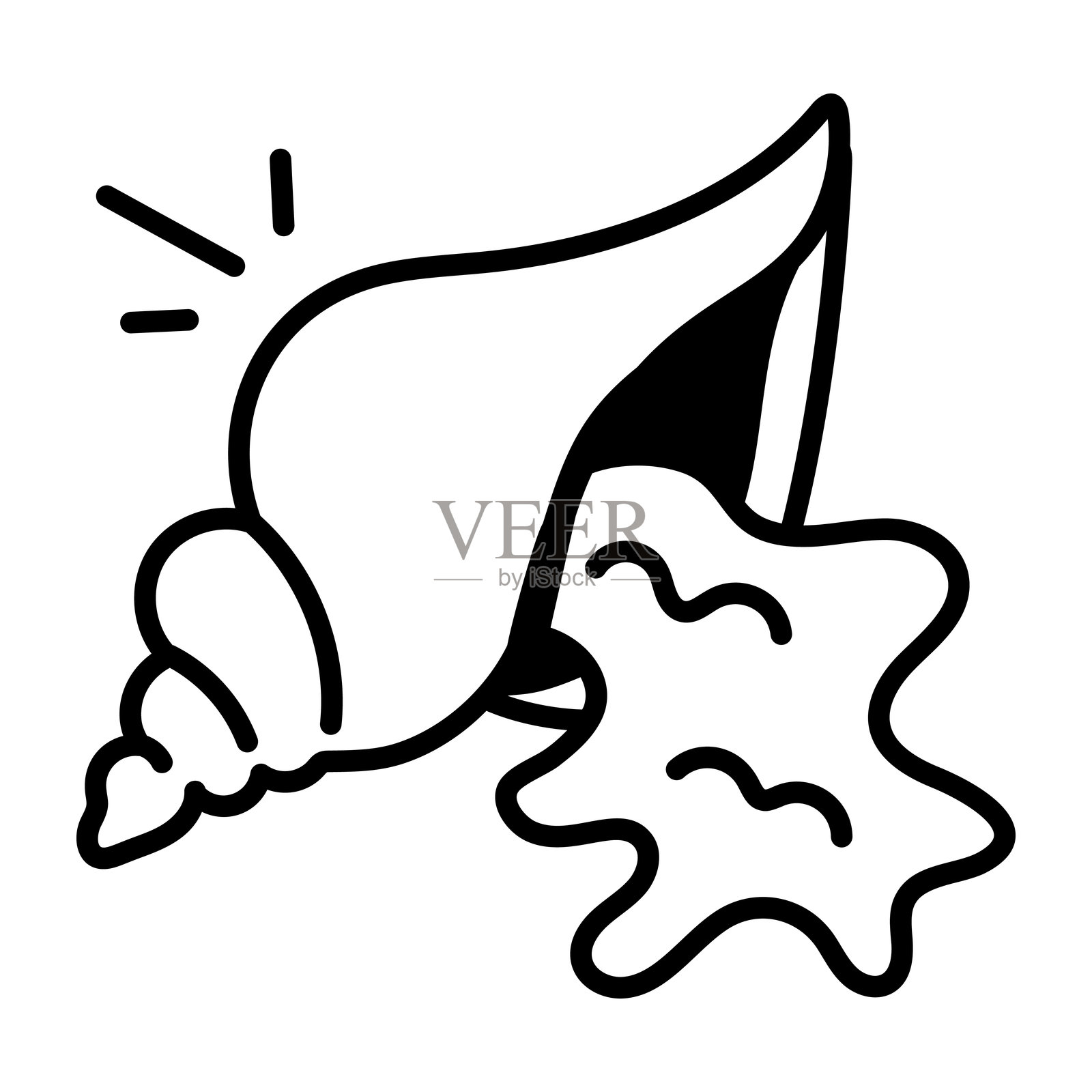 手绘风格的海螺图标插画图片素材