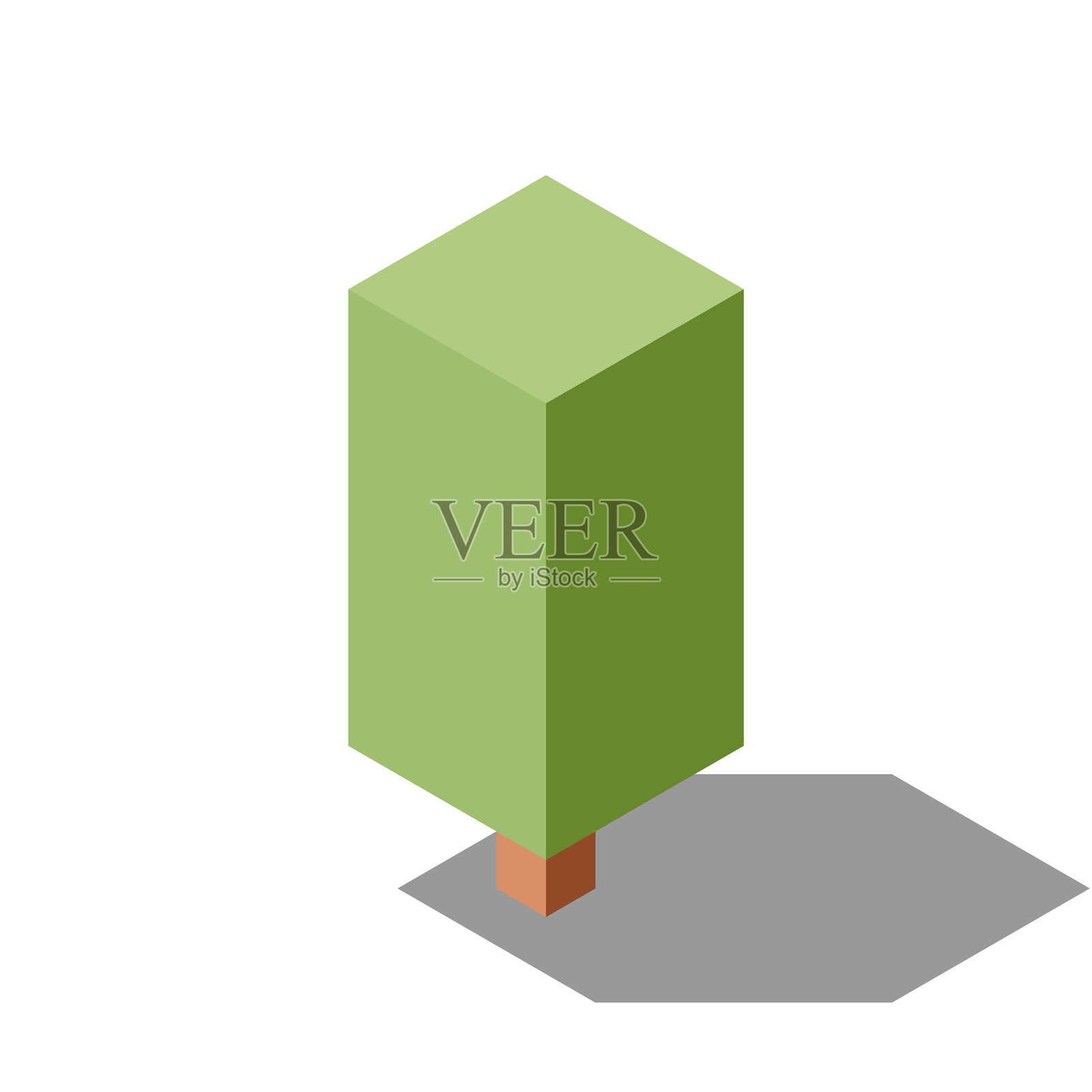 等距矢量树。树的等距元素。用于景观设计的等距树元素。公园元素。插画图片素材