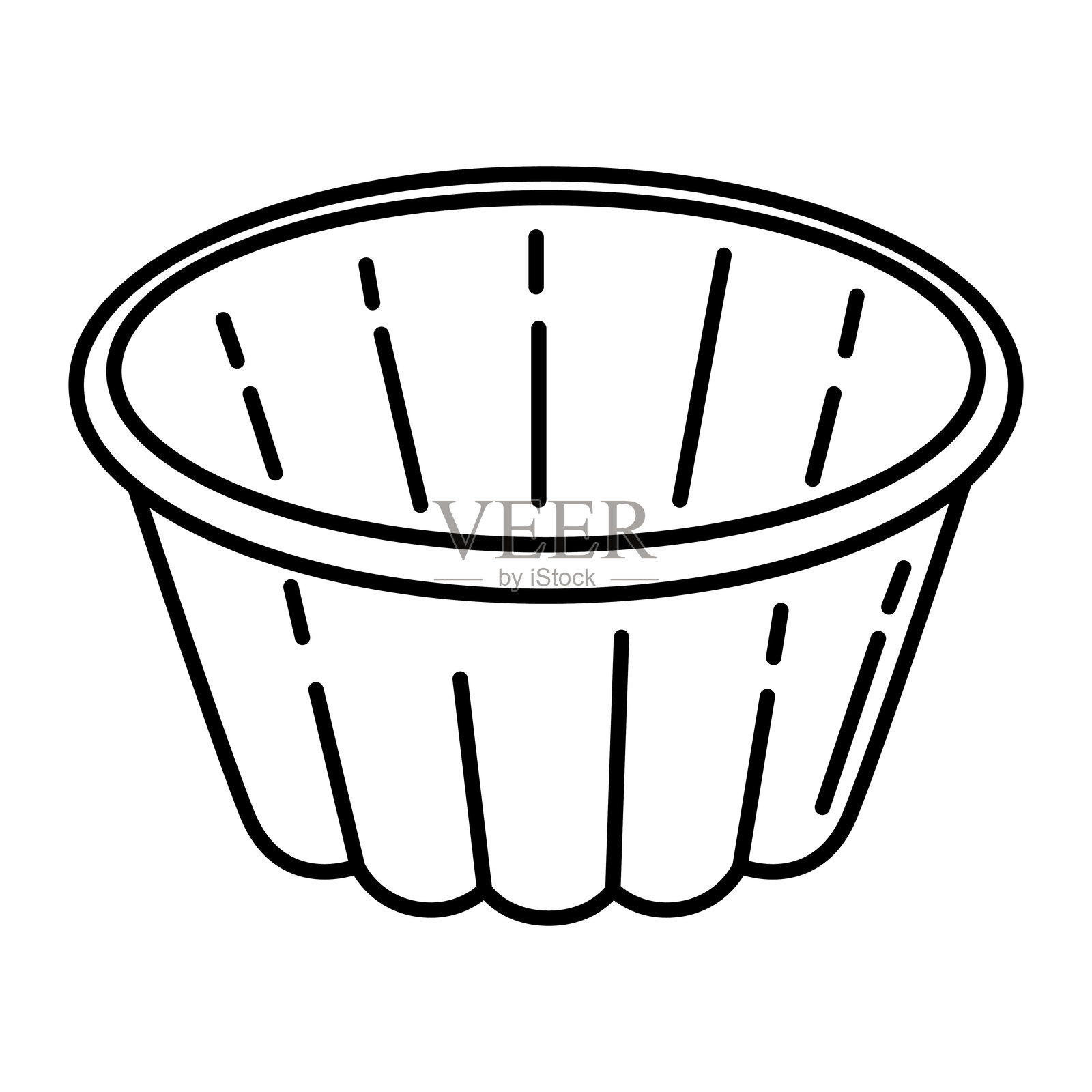 松饼烤盘插图。用于烹饪食谱和菜单的风格化烘焙物品。插画图片素材