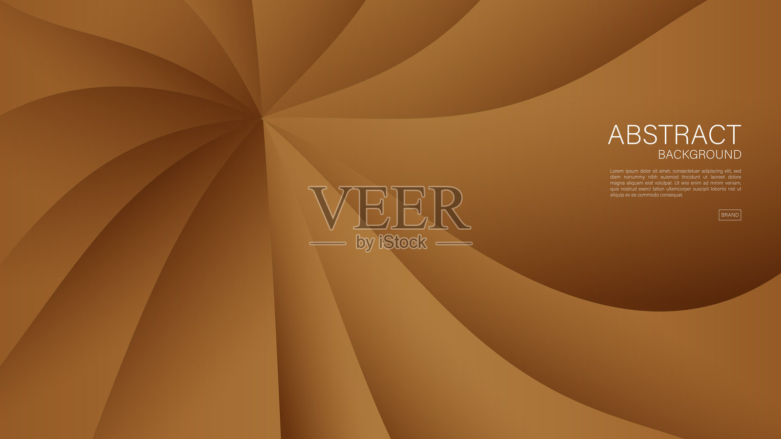 棕色抽象背景，波浪图形，几何矢量，简约纹理，网页背景，棕色封面设计，传单模板，横幅，墙面装饰，壁纸，棕色背景矢量插画图片素材