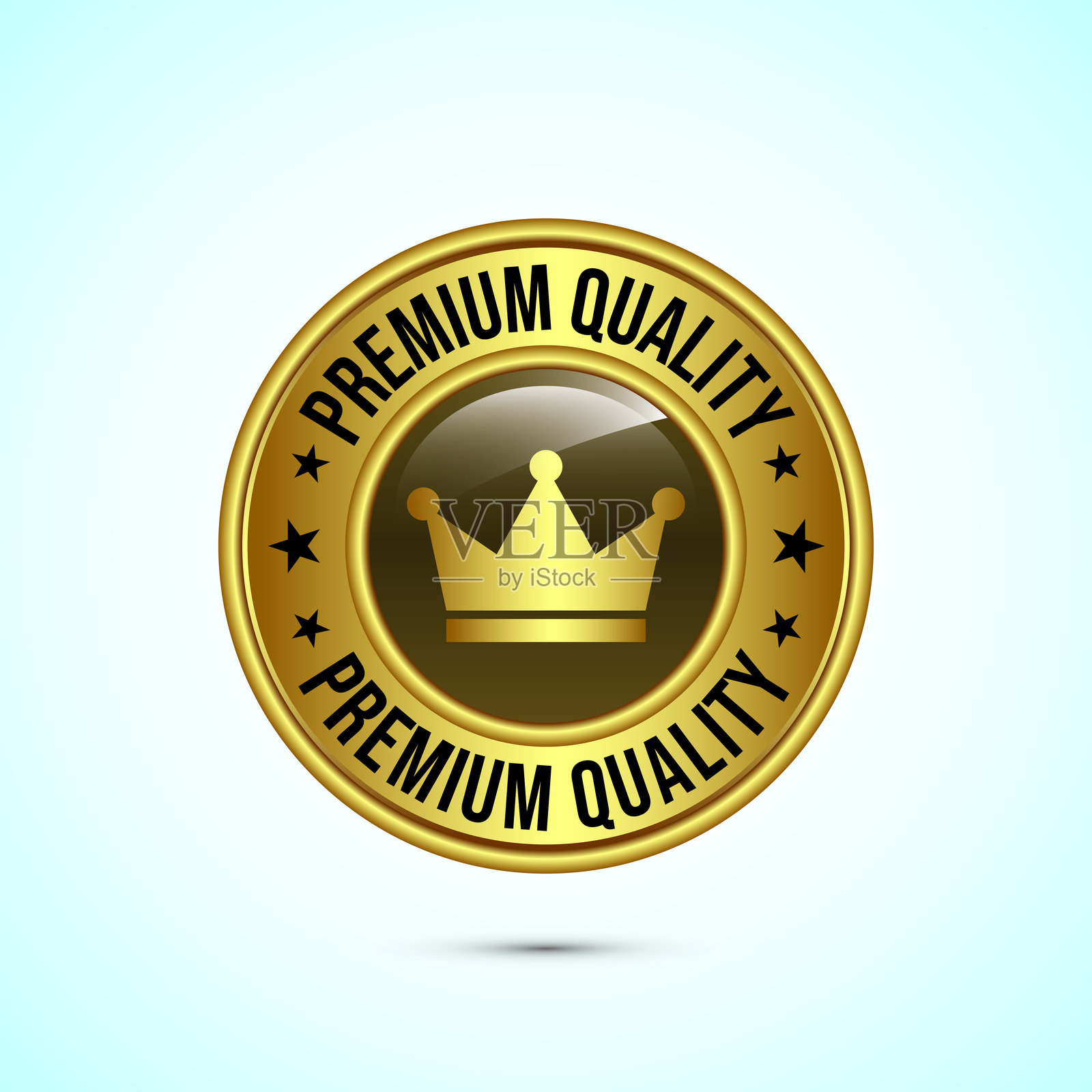 优质徽章图标设计插图。金色按钮设计插画图片素材